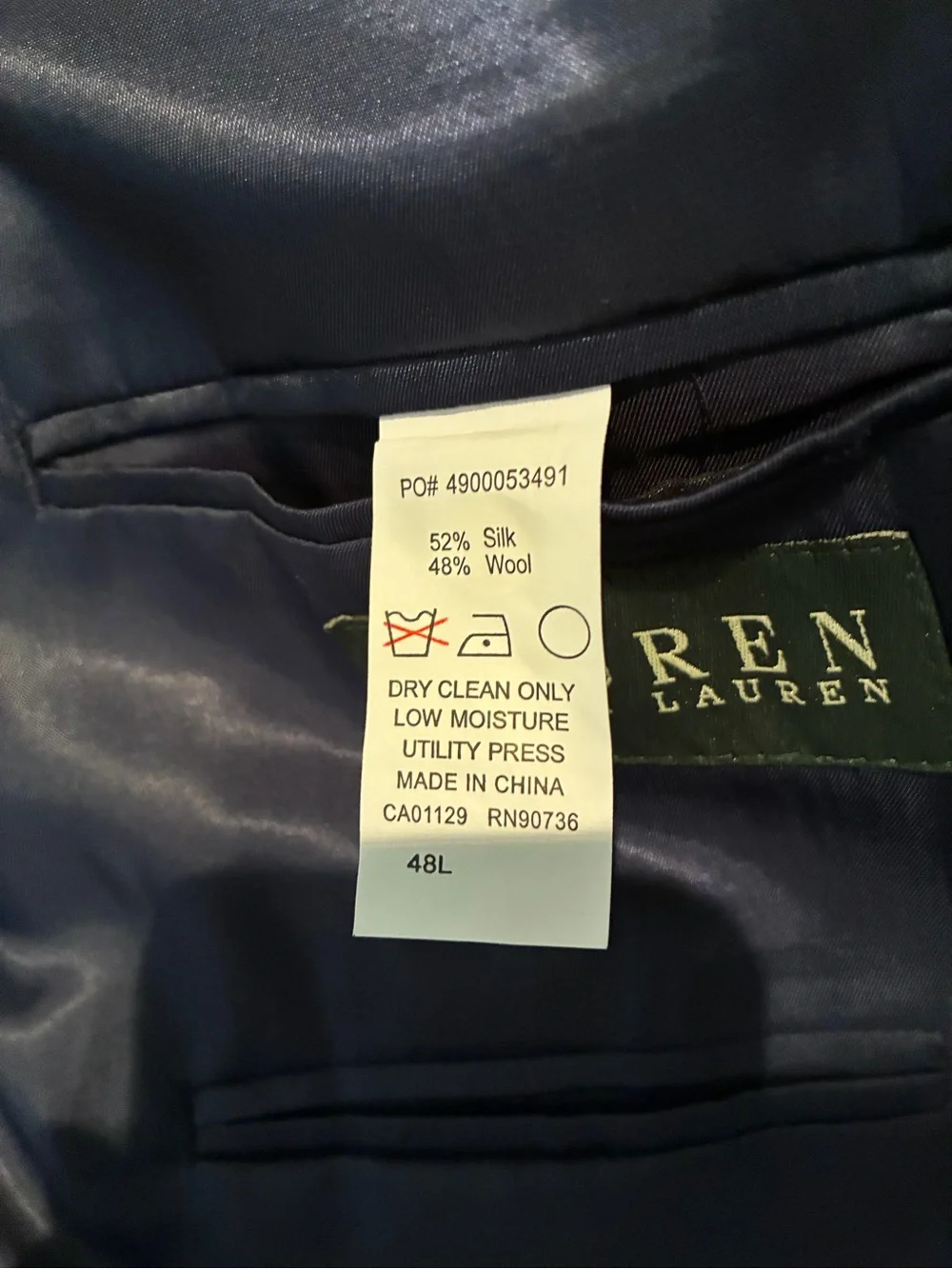 Lauren Ralph Lauren Men's Dark Navy Two-Button Sport Coat